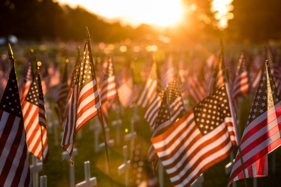 American flag memorial