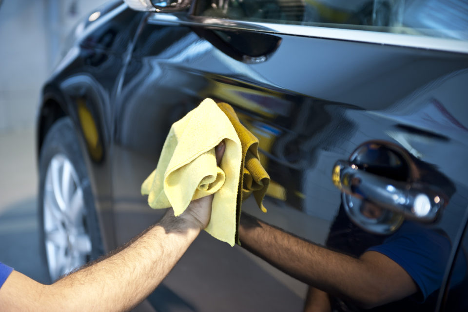 washing car exterior